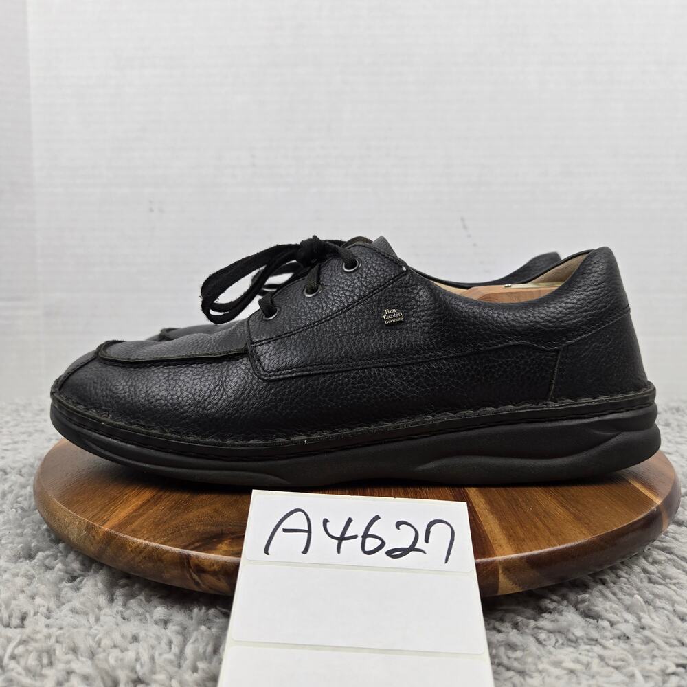 Finn Comfort Mens 10.5W Wide Coventry Black Leather Casual Walking Oxford Shoe